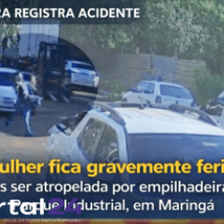 Mulher fica gravemente ferida após ser atropelada por empilhadeira em parque industrial de Maringá