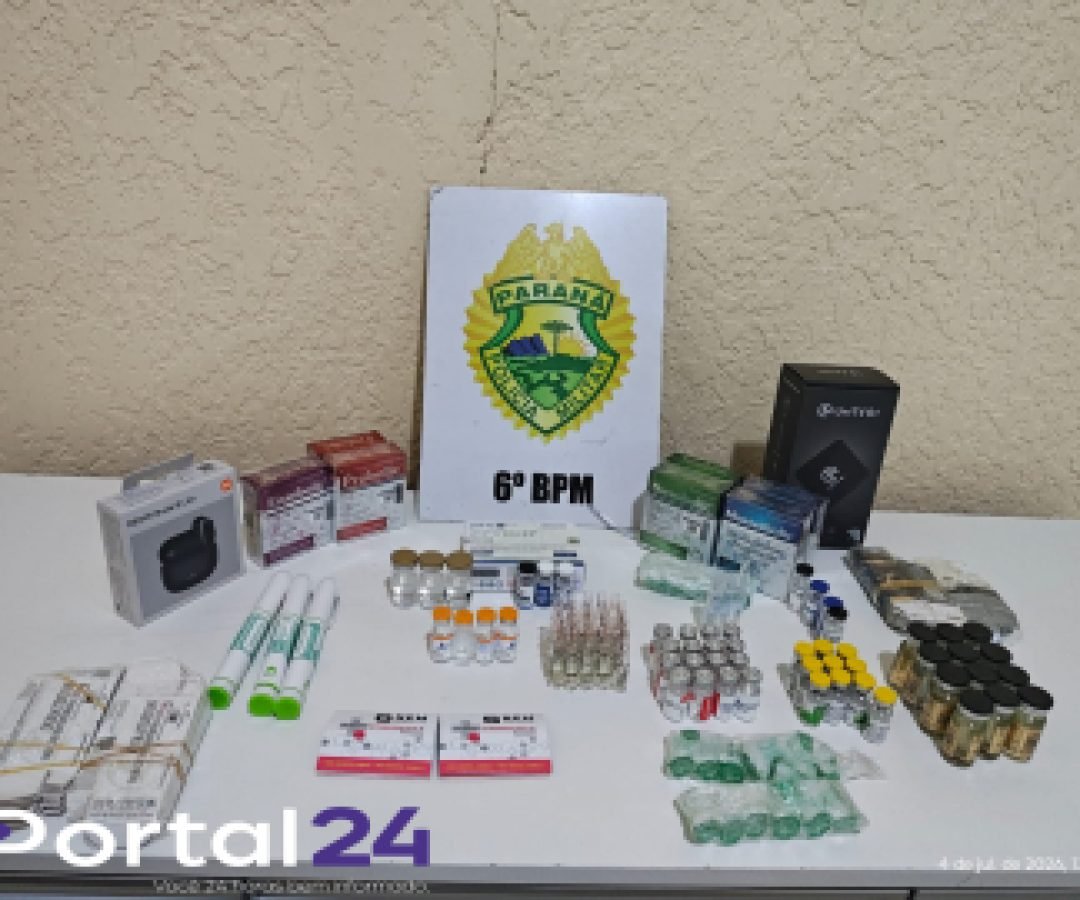 Operação Protetor apreende medicamentos, anabolizantes e eletrônicos de origem estrangeira em ônibus na rodoviária de Medianeira