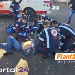 Pai é ferido com pedrada e filho é esfaqueado durante briga em Maringá