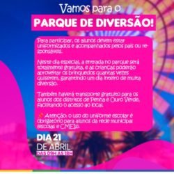 Parque de diversões no Centro de Eventos terá terça-feira especial gratuita para alunos da rede municipal em Corbélia