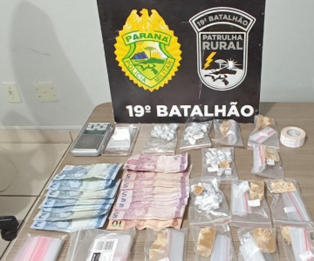 Patrulha Rural apreende drogas e prende dois em Marechal Cândido Rondon