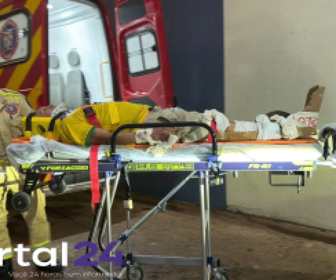 Pedestre fica gravemente ferido após ser atropelado por motocicleta no cruzamento das ruas Antônia e Jacarezinho, em Cascavel