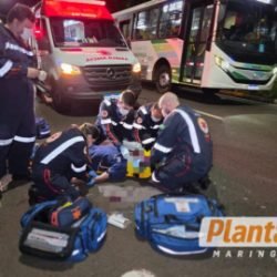 Pedestre sofre traumatismo craniano após atropelamento em avenida de Maringá