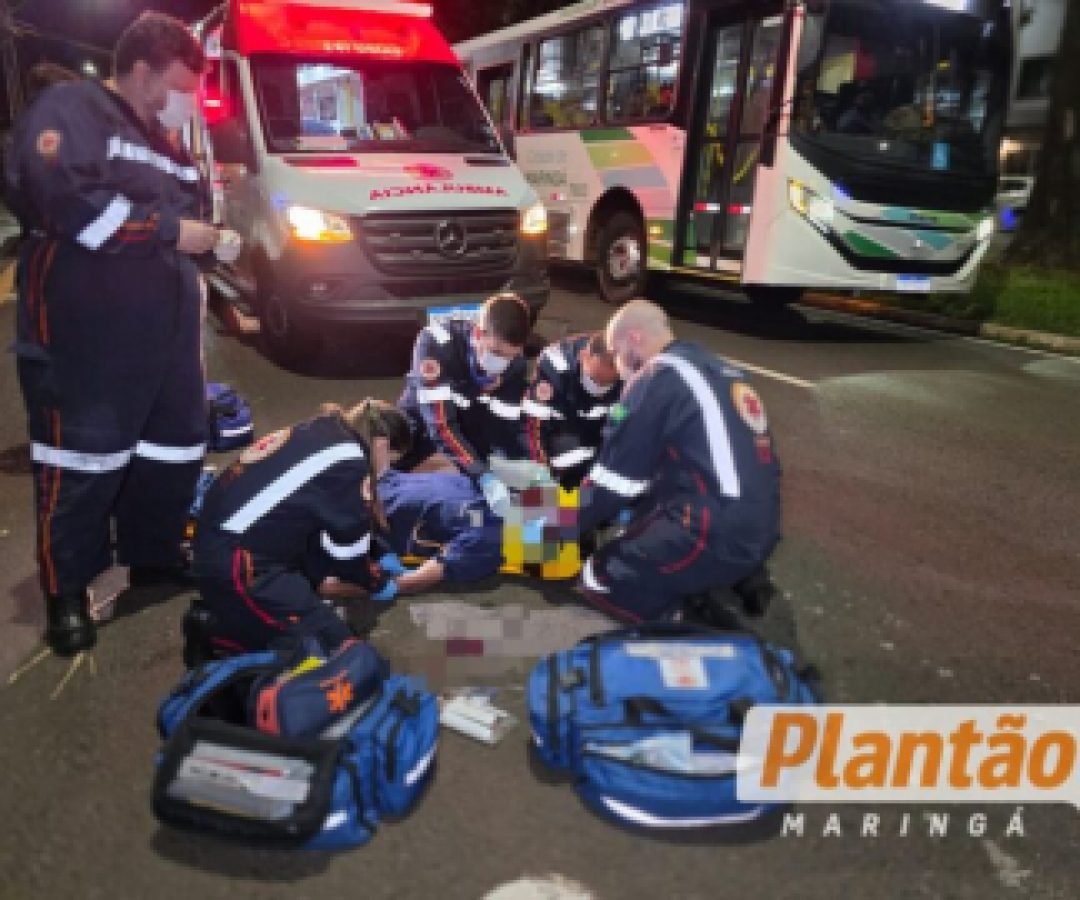 Pedestre sofre traumatismo craniano após atropelamento em avenida de Maringá