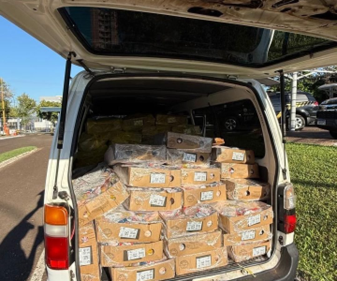PF e PM apreendem vans, embarcações e três toneladas de frango em tentativa de travessia irregular no Rio Paraná