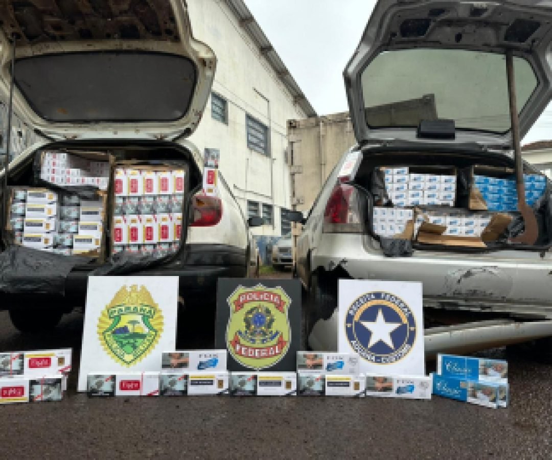 PF e Receita Federal apreendem cigarros contrabandeados na PR-585
