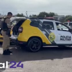 Pistola 9mm é apreendida e dois homens são detidos na BR-277, em Cascavel