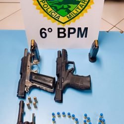 PM apreende armas e munições após denúncia de violência doméstica em Três Barras do Paraná
