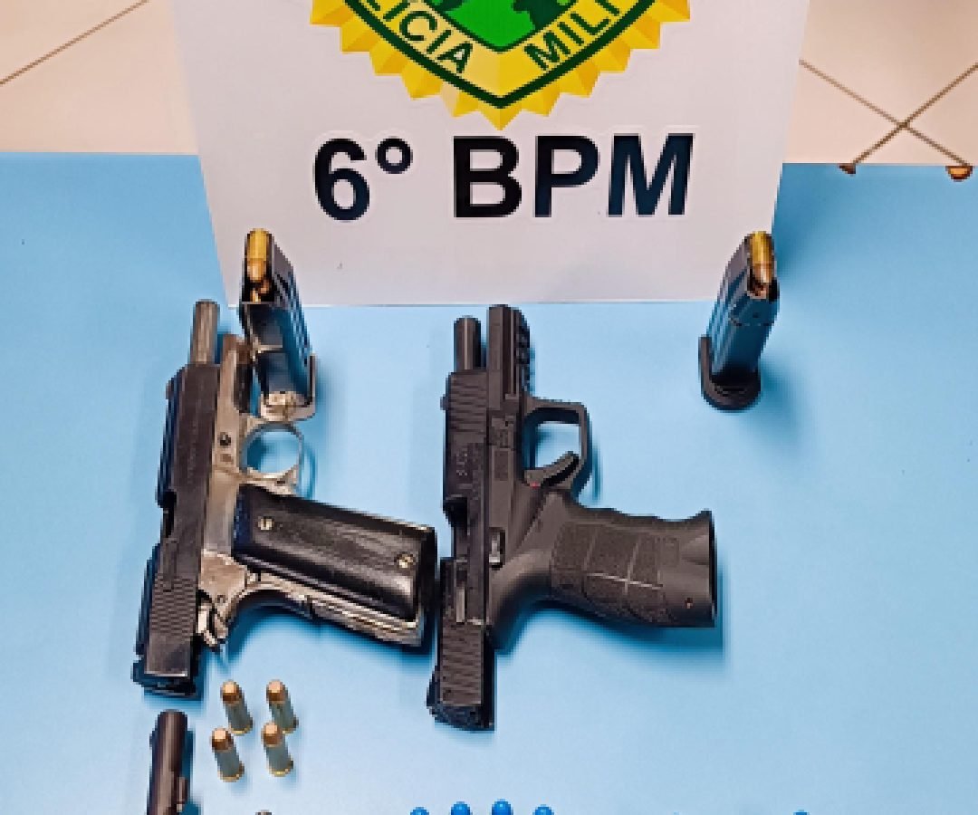 PM apreende armas e munições após denúncia de violência doméstica em Três Barras do Paraná