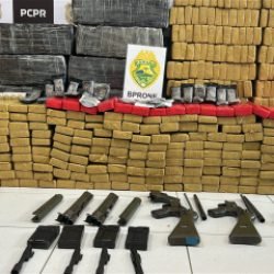 PMPR apreende mais de 660 quilos de maconha e peças de fuzis na Região Metropolitana de Curitiba