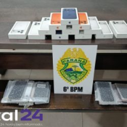 Polícia Militar apreende celulares e cigarros contrabandeados em operação em terminal rodoviário