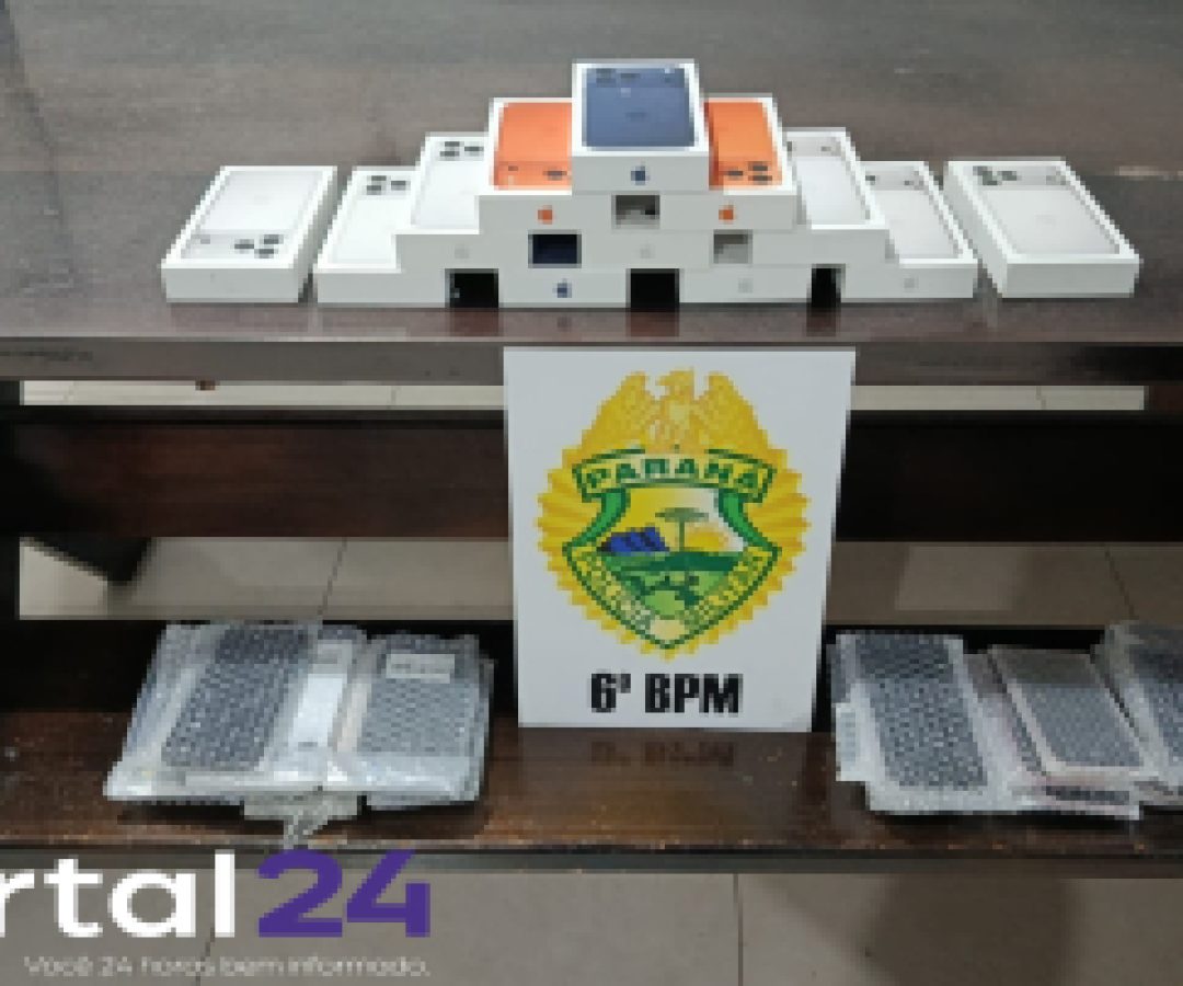 Polícia Militar apreende celulares e cigarros contrabandeados em operação em terminal rodoviário