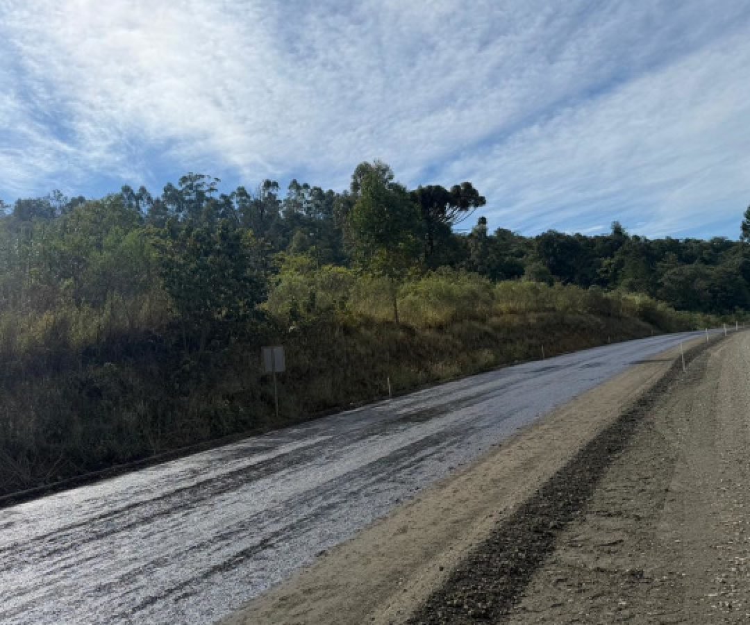 No 3° mês, pavimentação da rodovia entre Imbaú e Reserva chega a 7,5% de execução