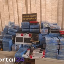 PRE apreende carga de eletrônicos avaliada em R$ 320 mil durante fiscalização na PR-180