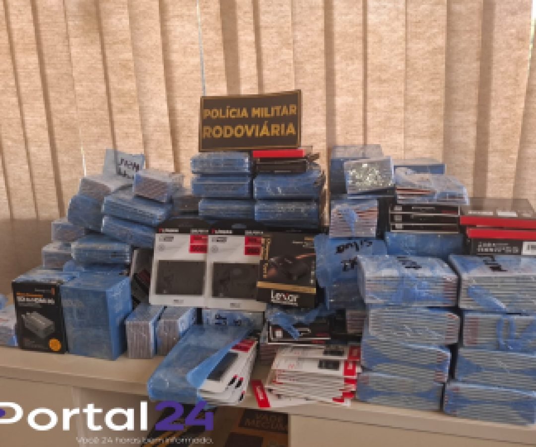 PRE apreende carga de eletrônicos avaliada em R$ 320 mil durante fiscalização na PR-180
