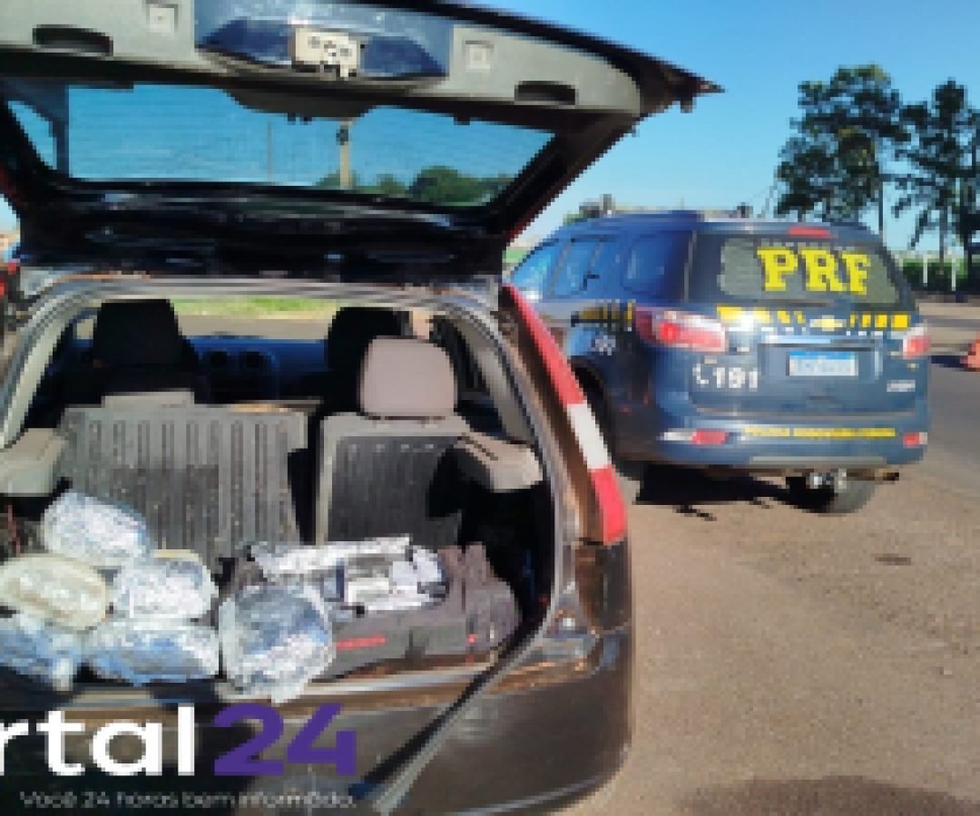 PRF apreende mais de 30 kg de maconha após perseguição na BR-369 em Ubiratã