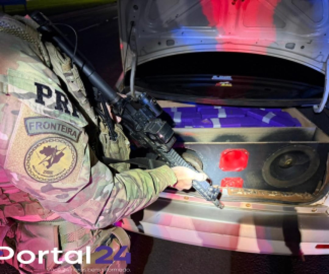PRF apreende quase 100 kg de maconha escondidos em caixa de som na BR-277