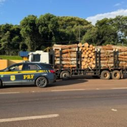 PRF flagra caminhão com 15 toneladas de excesso de carga e motorista com CNH suspensa na BR-277
