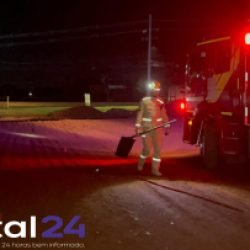 Princípio de incêndio em área de mata mobiliza bombeiros às margens da BR-277, em Cascavel