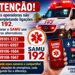 Problema em operadoras afeta chamadas para o 192; Consamu divulga números alternativos