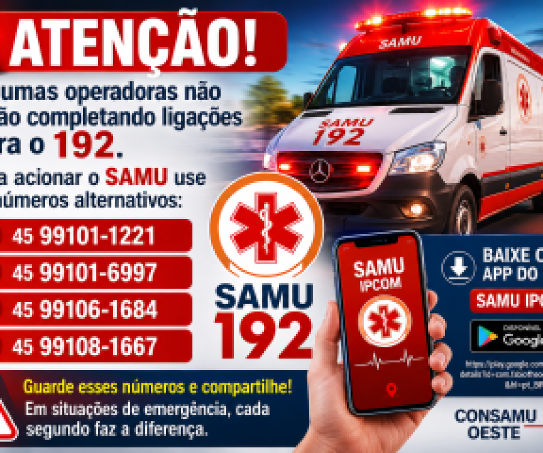 Problema em operadoras afeta chamadas para o 192; Consamu divulga números alternativos
