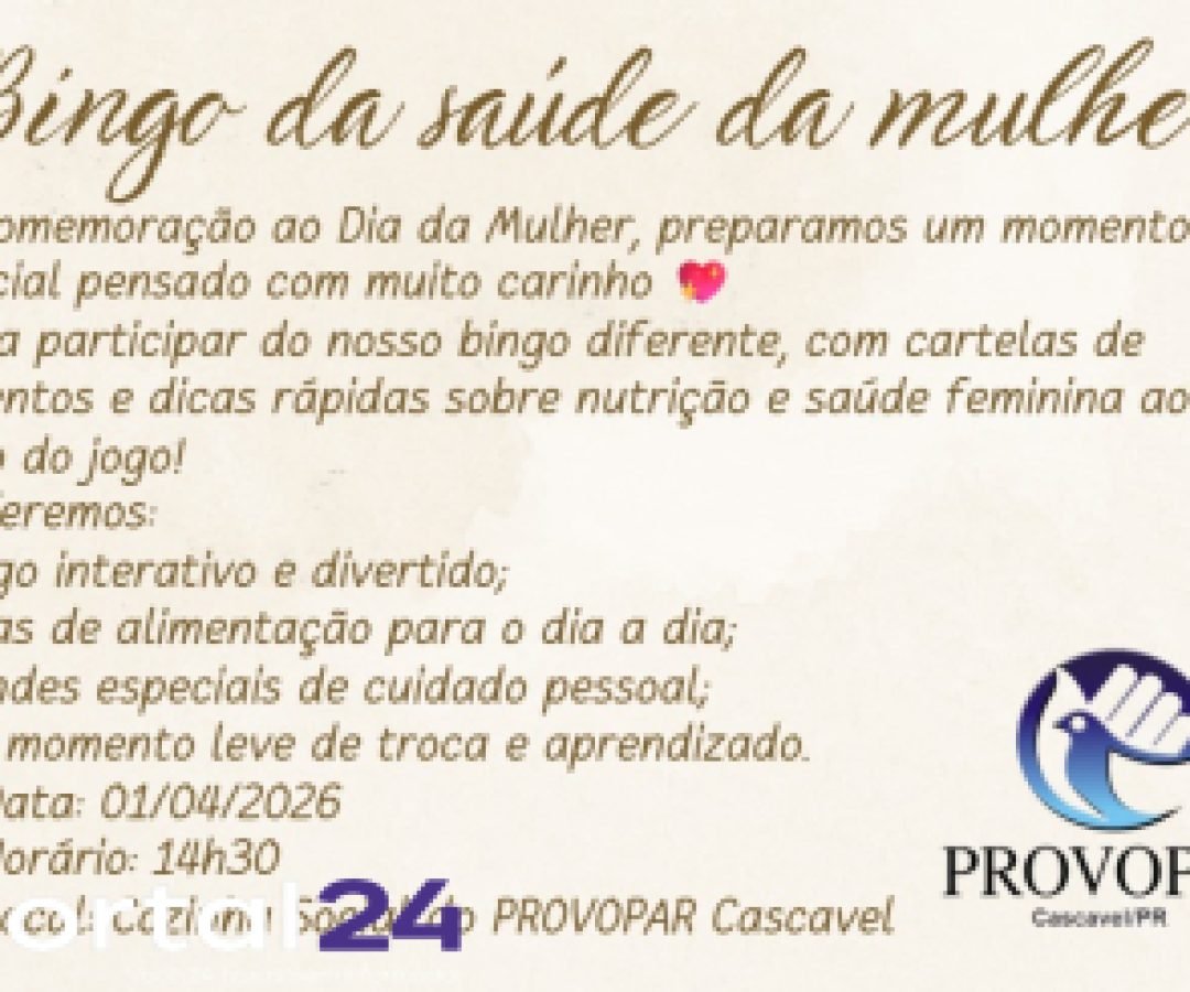 Provopar promove “Bingo da Saúde da Mulher” com foco em bem-estar e informação em Cascavel