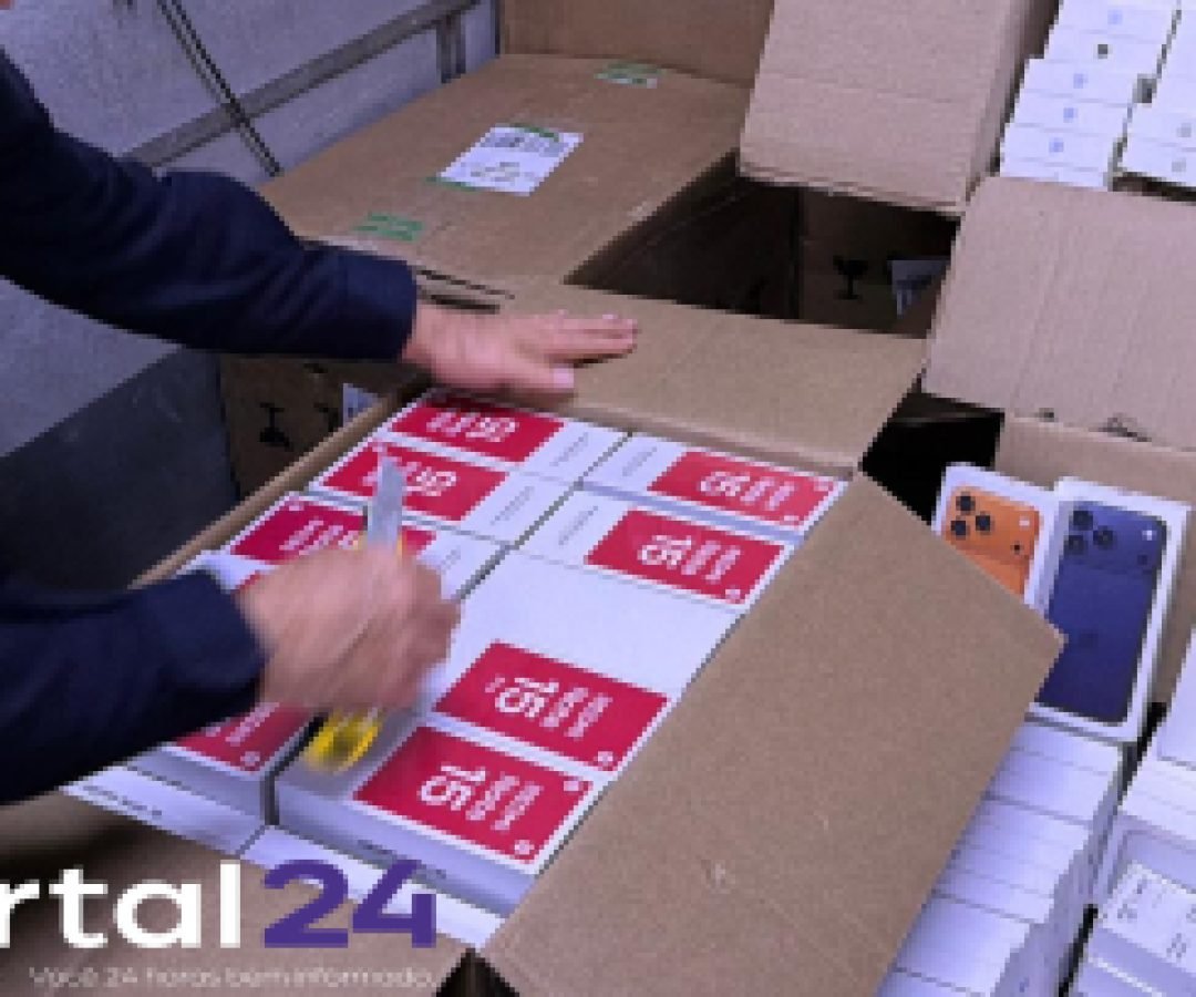 Receita Federal apreende carga milionária de eletrônicos escondida em caminhão na BR-277