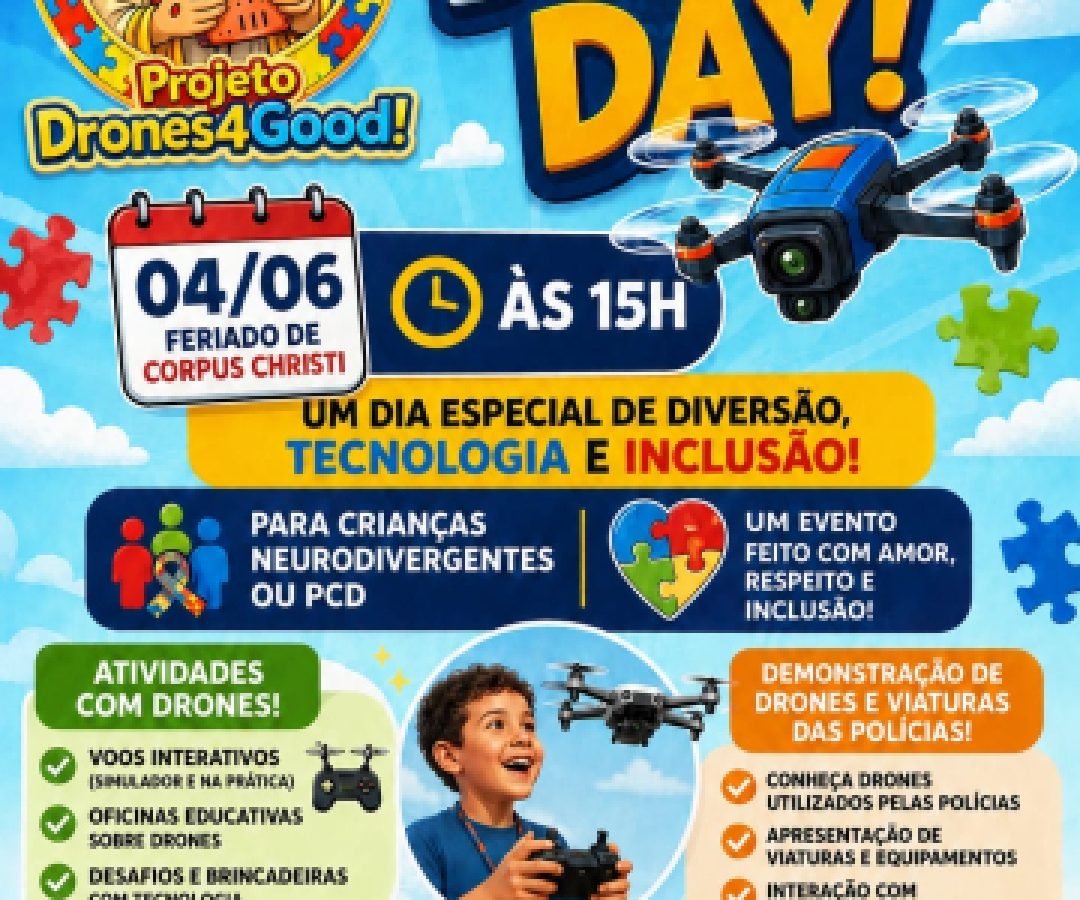 Receita Federal promove Drone Day inclusivo para crianças em Foz do Iguaçu