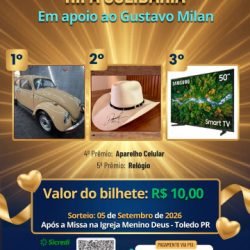 Rifa solidária é lançada para ajudar Gustavo Milan com prêmios como Fusca e TV Smart