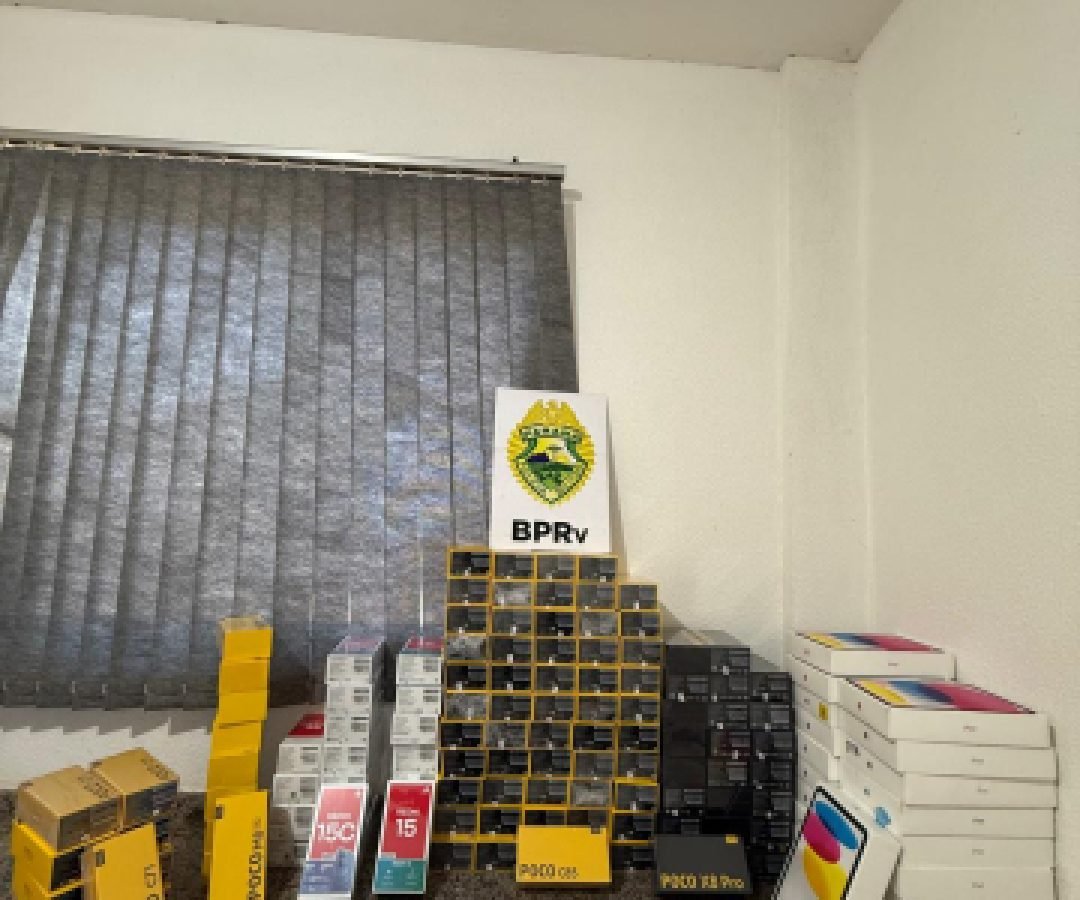 ROTAM apreende 147 eletrônicos durante operação na BR-277 em Santa Tereza do Oeste