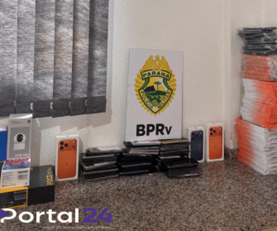 ROTAM apreende 50 celulares transportados ilegalmente na PR-596 em Santa Tereza do Oeste