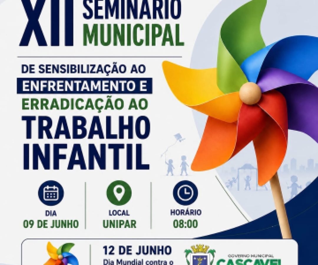 Seminário reforça combate ao trabalho infantil e mobiliza rede de proteção em Cascavel