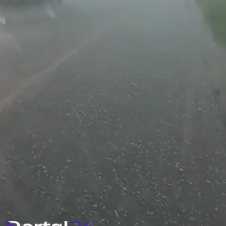 Tempestade com granizo atinge a BR-277 e assusta motoristas