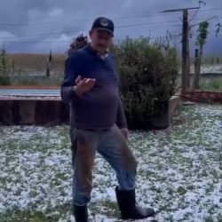 Temporal com forte chuva de granizo atinge distrito de Bom Princípio, em Toledo