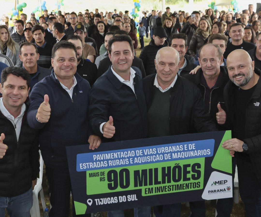 Ratinho Junior libera R$ 90,7 milhões para pavimentação de estrada turística e outras obras em Tijucas do Sul