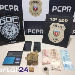 Traficante de 19 anos é preso em ação da Polícia Civil e GCM no bairro Ronda, em Ponta Grossa