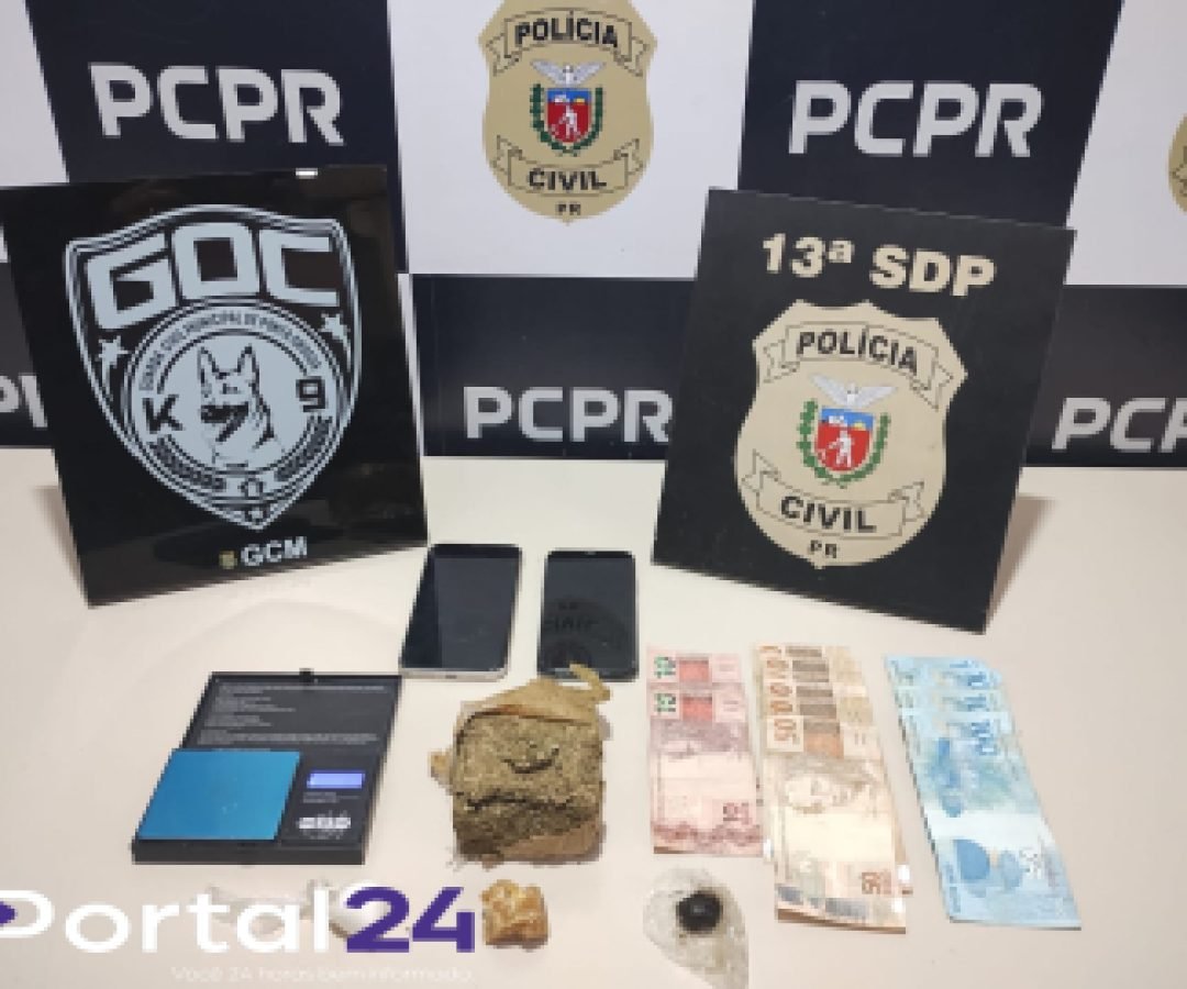 Traficante de 19 anos é preso em ação da Polícia Civil e GCM no bairro Ronda, em Ponta Grossa