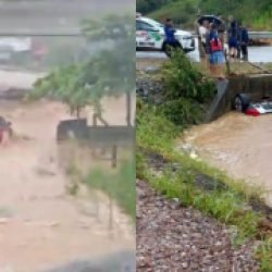 pai, mãe e bebê morrem após carro ser arrastado pela enxurrada no Morro do Gato