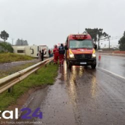 Três vítimas permanecem em estado grave após acidente com ônibus na BR-277 em Cascavel