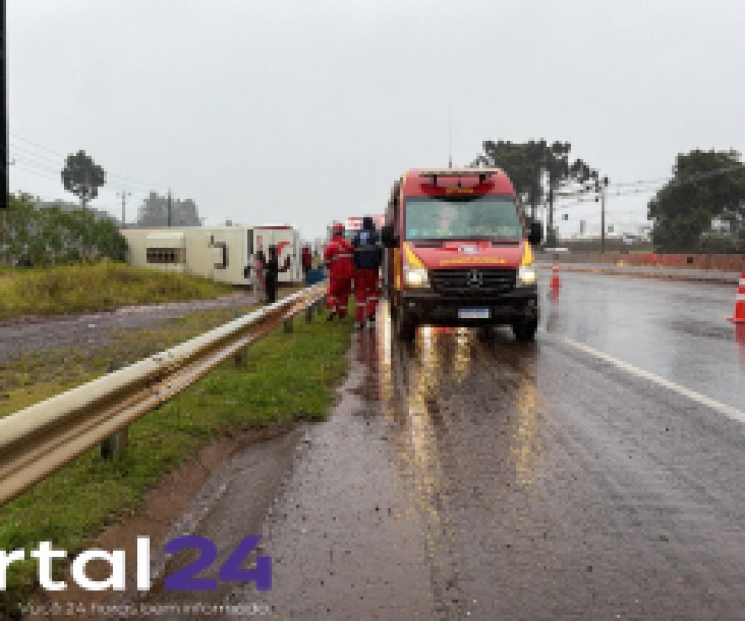 Três vítimas permanecem em estado grave após acidente com ônibus na BR-277 em Cascavel