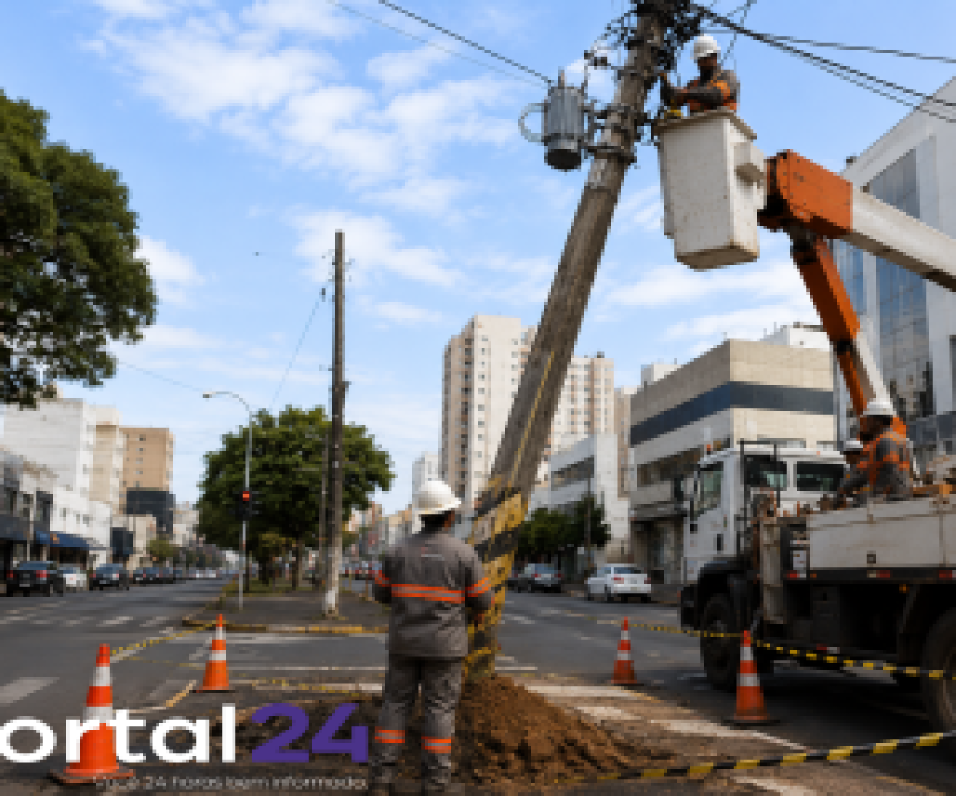 Troca de poste pela Copel deixará 183 unidades sem energia no Centro de Cascavel neste sábado (4)