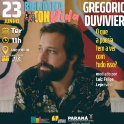 Projeto Biblioteca ConVida traz Gregorio Duvivier para debate na próxima terça-feira
