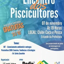 Secretaria de Agricultura promove encontro de piscicultores com palestras e jantar especial em Toledo
