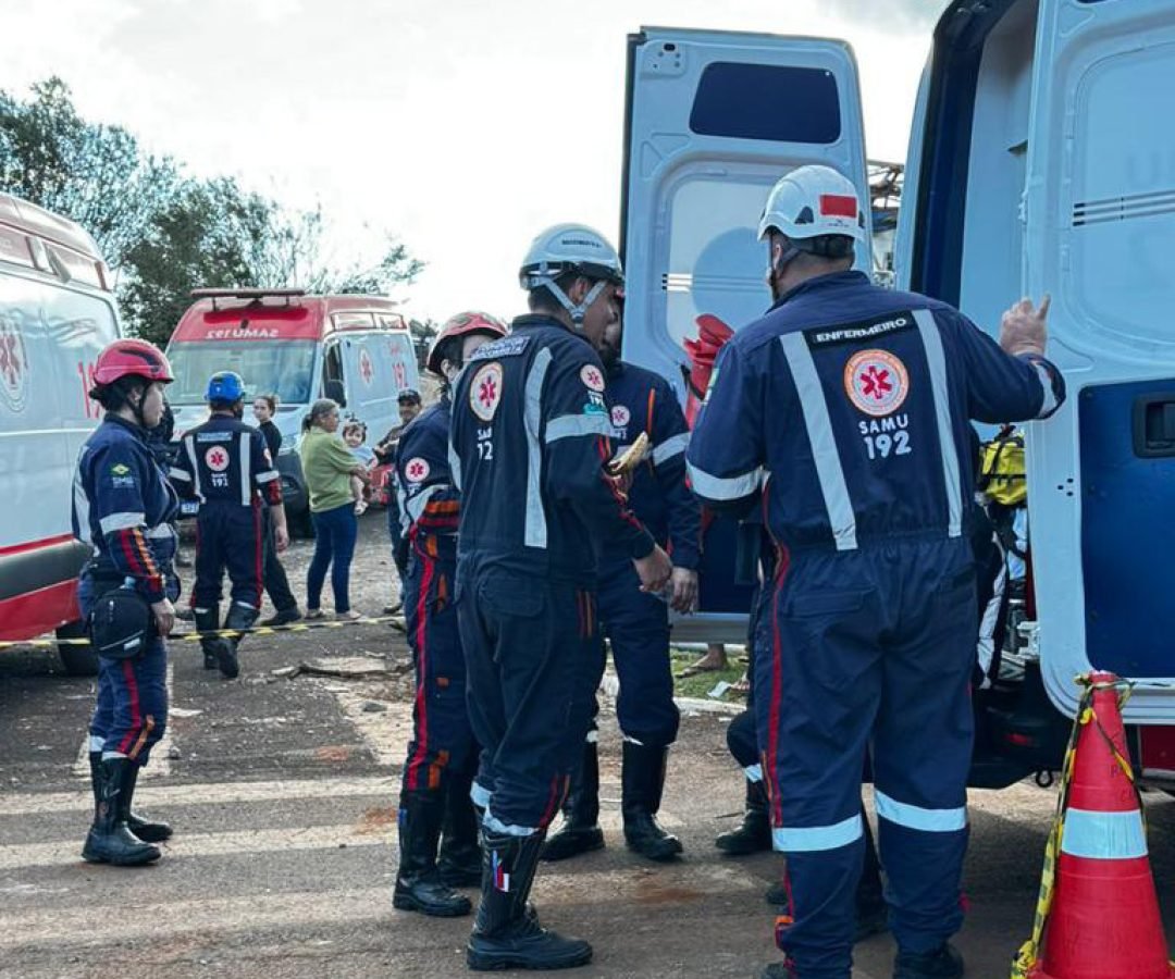 Agilidade do Samu e apoio de 50 socorristas foram fundamentais para os atendimentos das vítimas do tornado