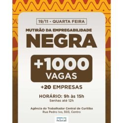 Estado promove na quarta-feira mutirão de emprego em alusão ao Dia da Consciência Negra