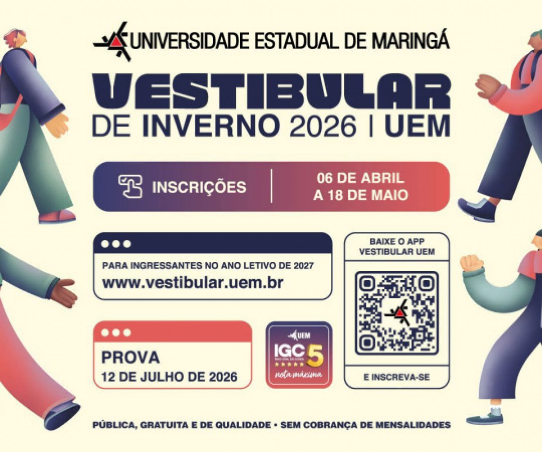 1.123 vagas: inscrições do Vestibular de Inverno 2026 da UEM estão abertas